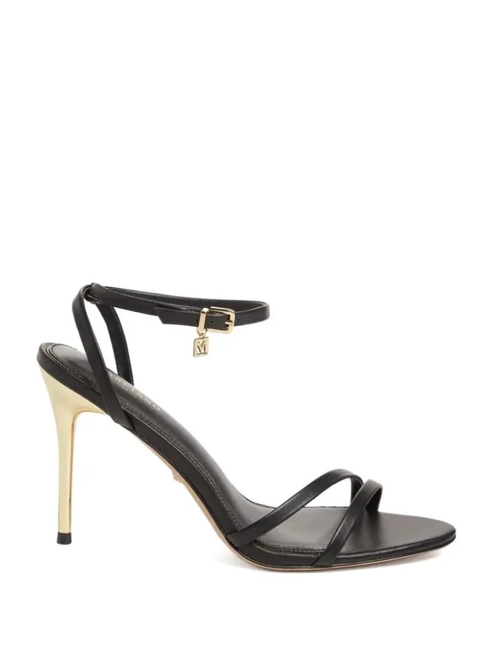 Women GUESS Heels Rich Leather Sandal Black