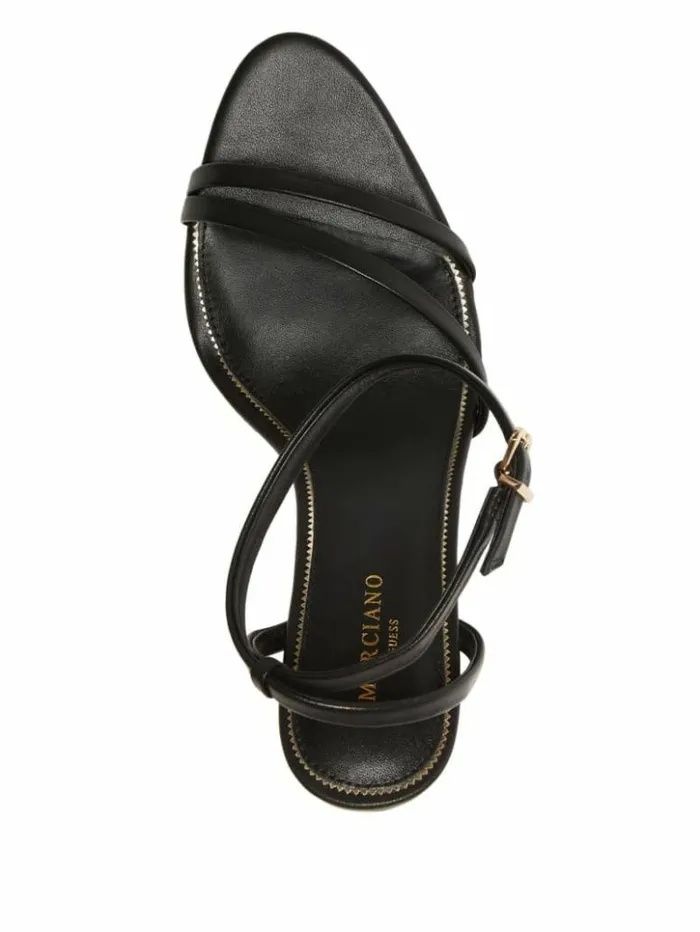 Women GUESS Heels Rich Leather Sandal Black