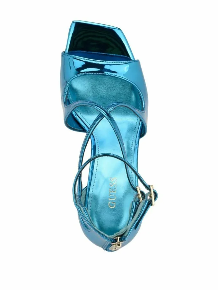 Women GUESS Heels Sella Strappy Stiletto Heels Medium Green