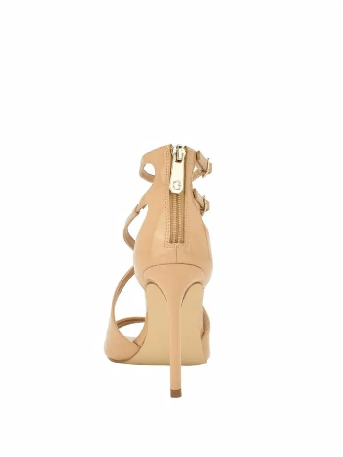 Women GUESS Heels Sella Strappy Stiletto Heels Medium Natural 101