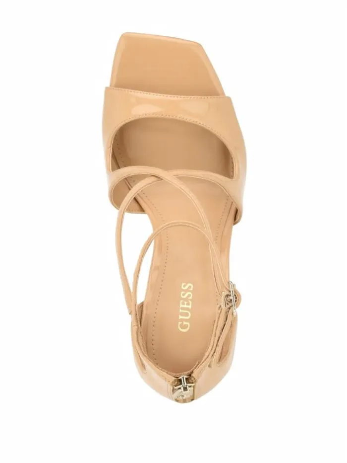 Women GUESS Heels Sella Strappy Stiletto Heels Medium Natural 101
