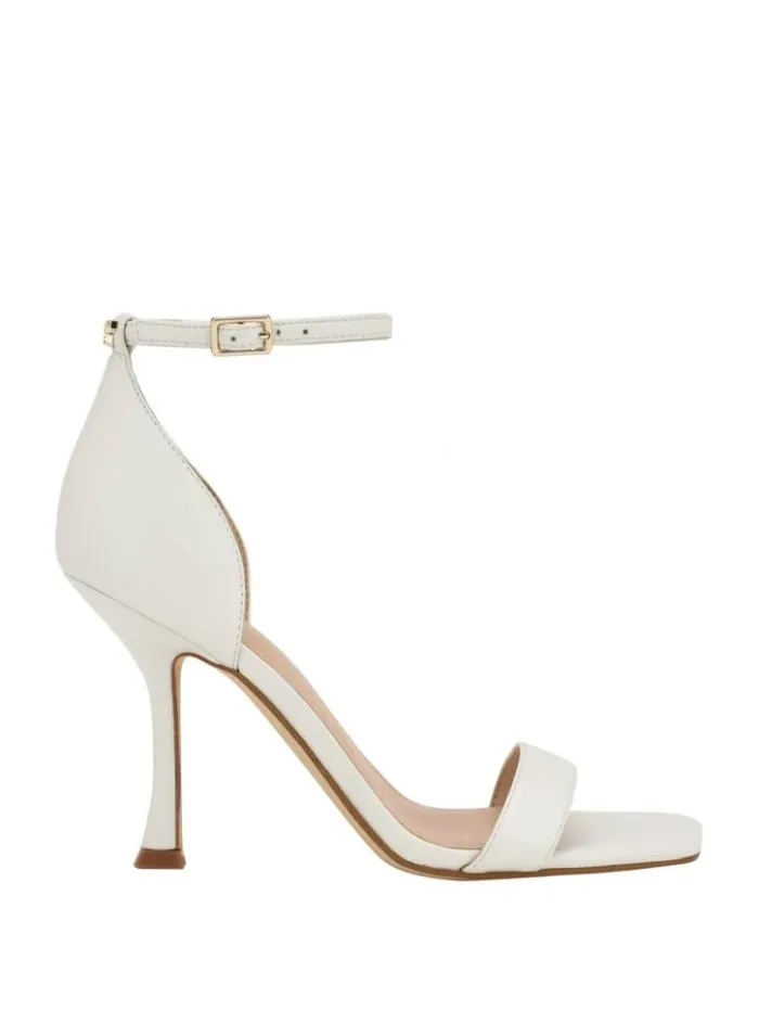 Women GUESS Heels Yael Leather Heels White Graffiti