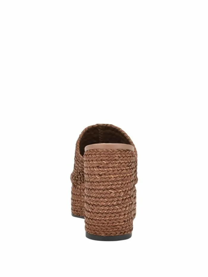 Women GUESS Heels Yenisa Woven Wedged Sandals Medium Brown