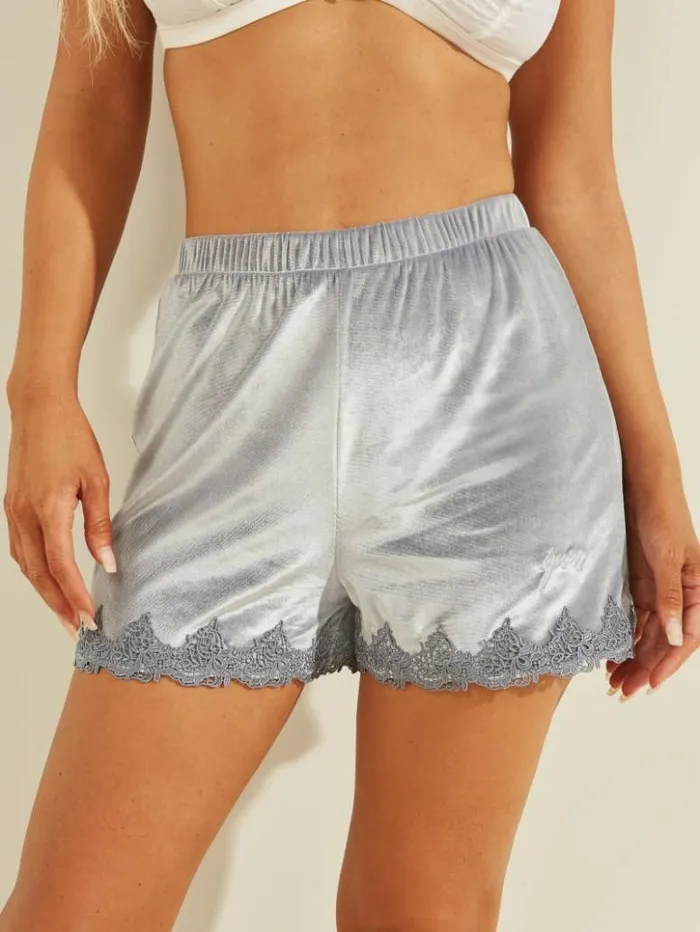 Women GUESS Intimates Cate Velour Shorts Cloudy Sky
