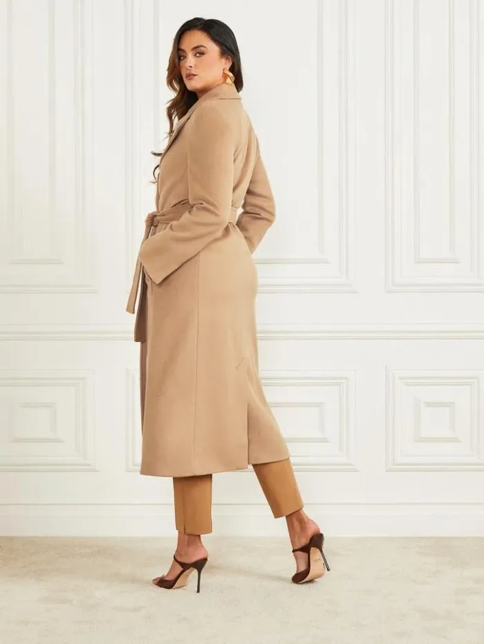 Women GUESS Jackets and Coats Annie Wool Coat Macchiato Multi