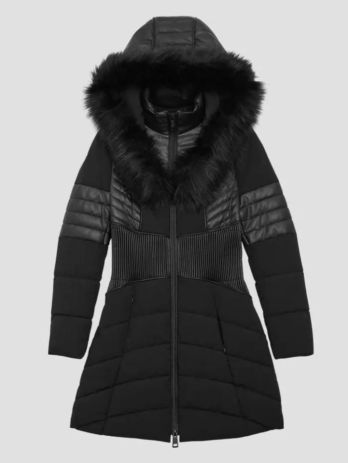 Women GUESS Jackets and Coats Eco Oxana Quilted Jacket Black