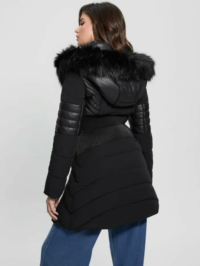Women GUESS Jackets and Coats Eco Oxana Quilted Jacket Black
