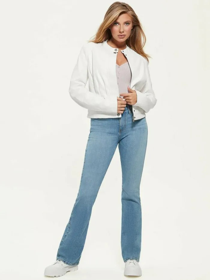 Women GUESS Jackets and Coats Fiammetta Moto Jacket Cream White