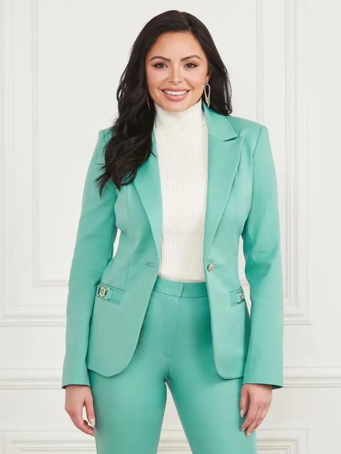 Women GUESS Jackets and Coats Franca Blazer Vintage Sky