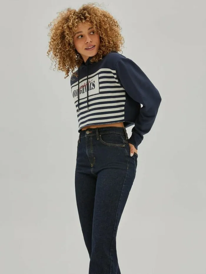 Women GUESS Jackets and Coats GUESS Originals Cropped Hoodie Endless Blue