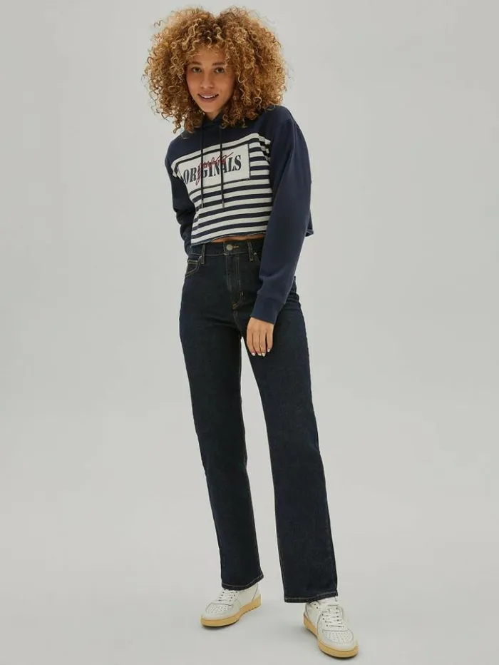 Women GUESS Jackets and Coats GUESS Originals Cropped Hoodie Endless Blue