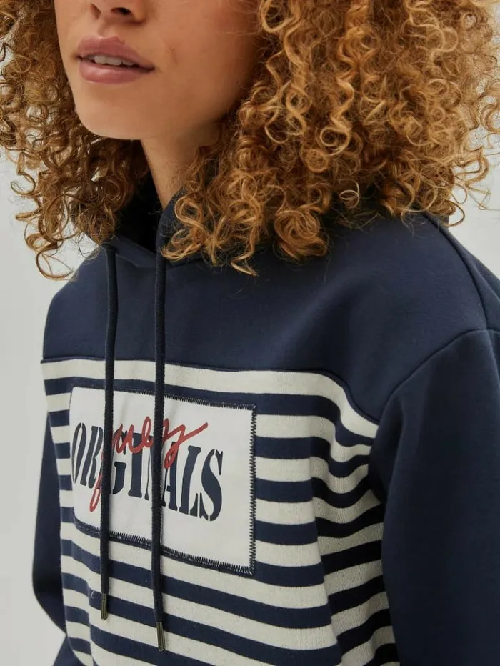 Women GUESS Jackets and Coats GUESS Originals Cropped Hoodie Endless Blue