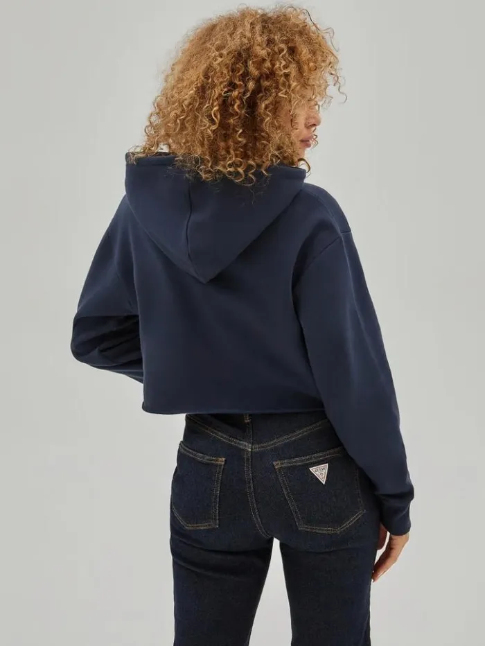 Women GUESS Jackets and Coats GUESS Originals Cropped Hoodie Endless Blue