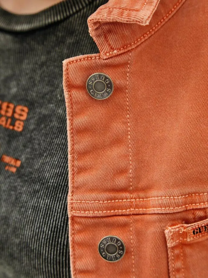 Women GUESS Jackets and Coats GUESS Originals Denim Jacket Real Orange Multi Women GUESS Jackets and Coats GUESS Originals Denim Jacket Real Orange Multi