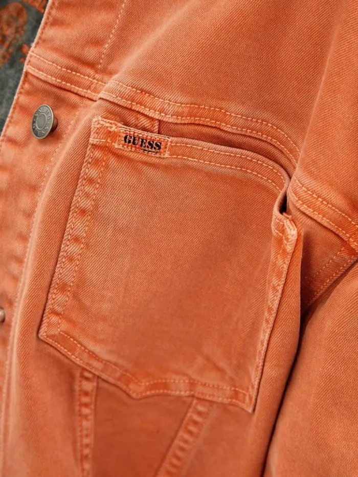 Women GUESS Jackets and Coats GUESS Originals Denim Jacket Real Orange Multi Women GUESS Jackets and Coats GUESS Originals Denim Jacket Real Orange Multi
