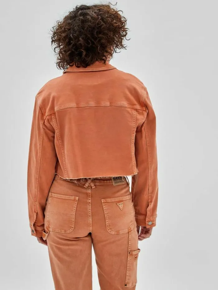 Women GUESS Jackets and Coats GUESS Originals Denim Jacket Real Orange Multi Women GUESS Jackets and Coats GUESS Originals Denim Jacket Real Orange Multi