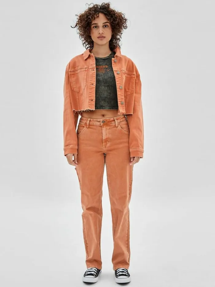 Women GUESS Jackets and Coats GUESS Originals Denim Jacket Real Orange Multi Women GUESS Jackets and Coats GUESS Originals Denim Jacket Real Orange Multi