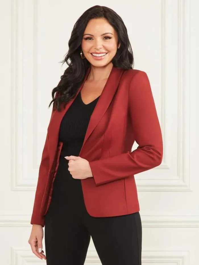 Women GUESS Jackets and Coats Hollywood Blazer Dark Jam Red
