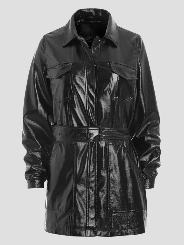 Women GUESS Jackets and Coats Pax FauxLeather Jacket Black