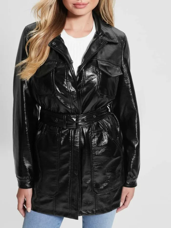 Women GUESS Jackets and Coats Pax FauxLeather Jacket Black