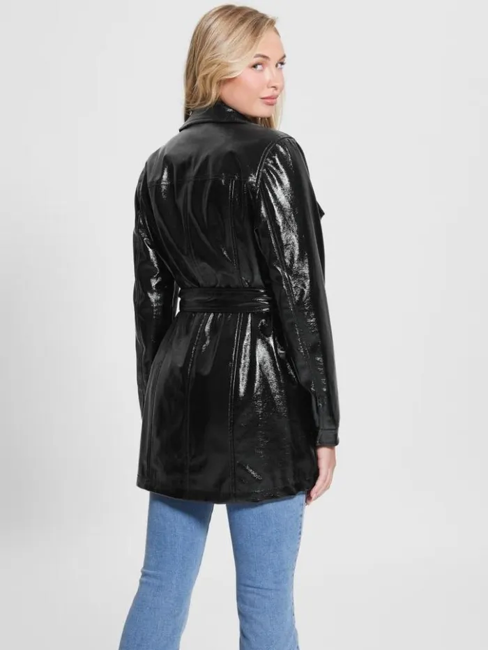 Women GUESS Jackets and Coats Pax FauxLeather Jacket Black