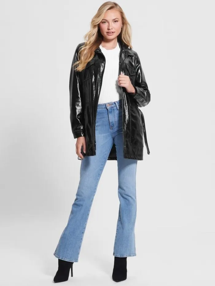 Women GUESS Jackets and Coats Pax FauxLeather Jacket Black