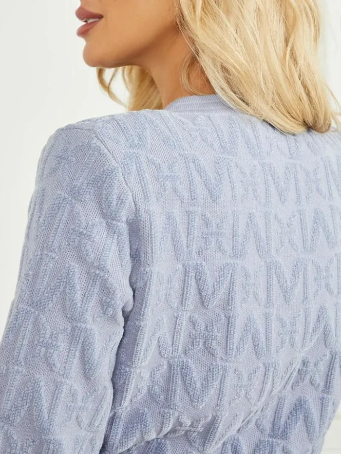 Women GUESS Jackets and Coats Penelope Sweater Cardigan Dust Light Blue
