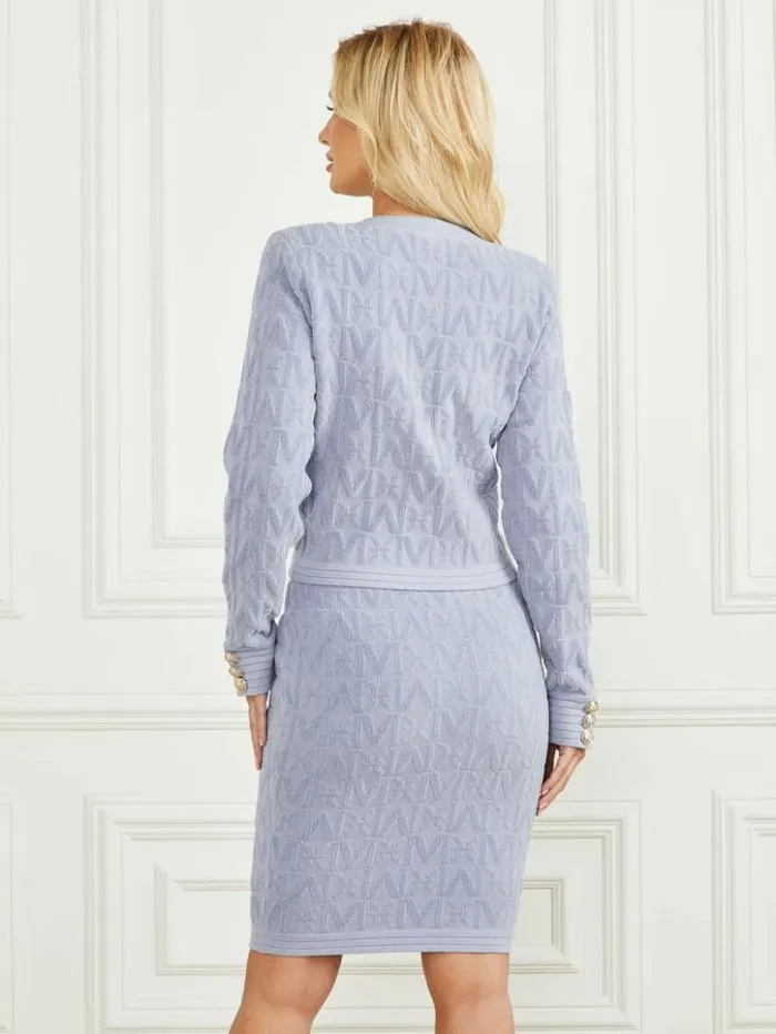 Women GUESS Jackets and Coats Penelope Sweater Cardigan Dust Light Blue