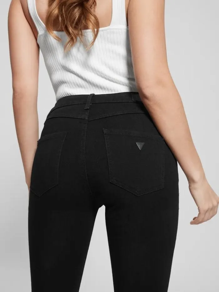 Women GUESS Jeans and Denim 1981 Black Skinny Jeans Overdye Black