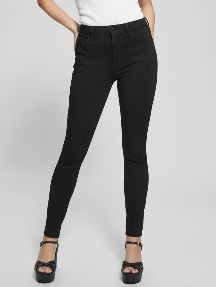 Women GUESS Jeans and Denim 1981 Black Skinny Jeans Overdye Black