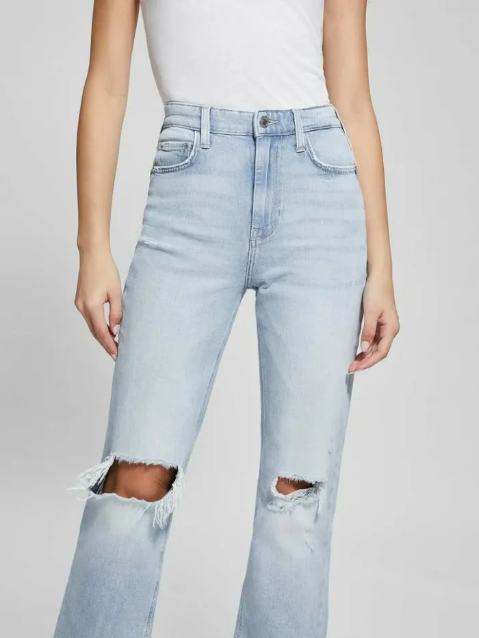 Women GUESS Jeans and Denim 80s Destroyed HighRise Straight Jeans Pacific Destroy Women GUESS Jeans and Denim 80s Destroyed HighRise Straight Jeans Pacific Destroy