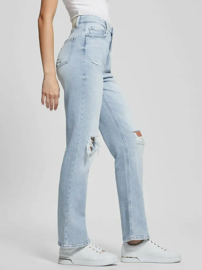 Women GUESS Jeans and Denim 80s Destroyed HighRise Straight Jeans Pacific Destroy Women GUESS Jeans and Denim 80s Destroyed HighRise Straight Jeans Pacific Destroy