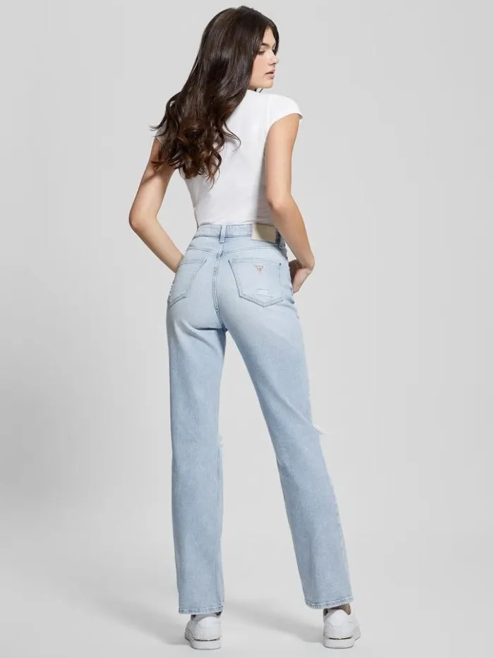 Women GUESS Jeans and Denim 80s Destroyed HighRise Straight Jeans Pacific Destroy Women GUESS Jeans and Denim 80s Destroyed HighRise Straight Jeans Pacific Destroy