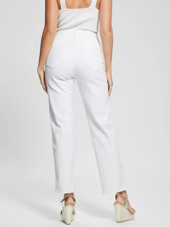 Women GUESS Jeans and Denim Charm Straight Jeans Pure White Multi