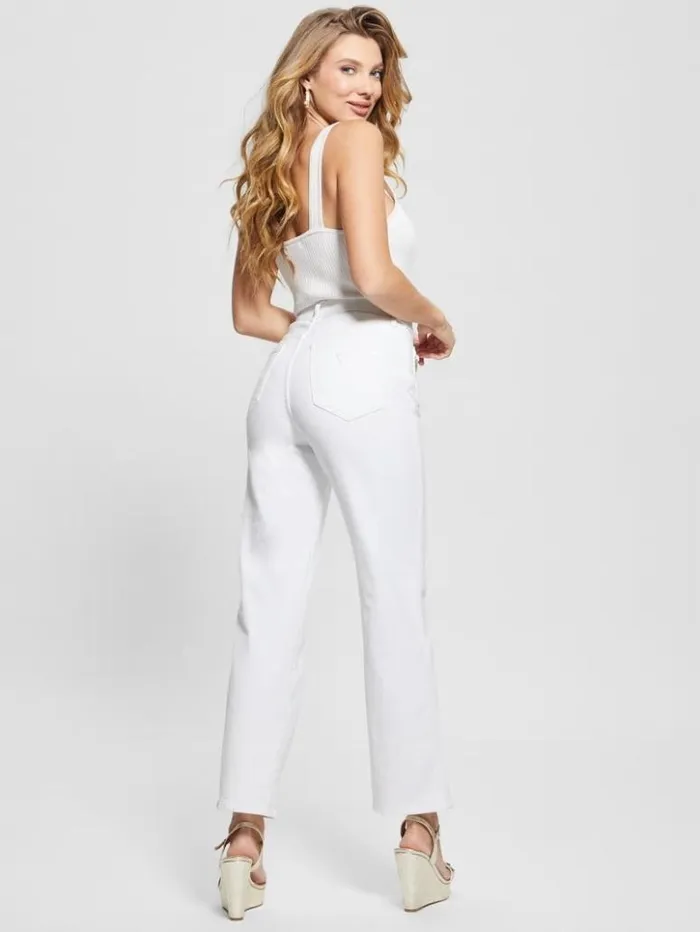 Women GUESS Jeans and Denim Charm Straight Jeans Pure White Multi