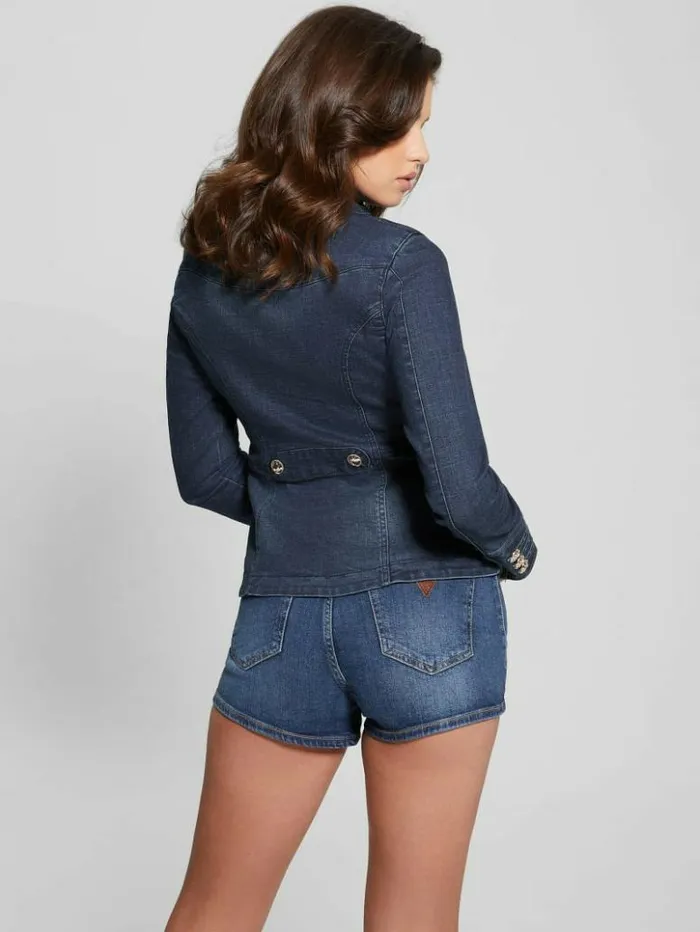 Women GUESS Jeans and Denim Clash Marching Denim Jacket Clash Blue
