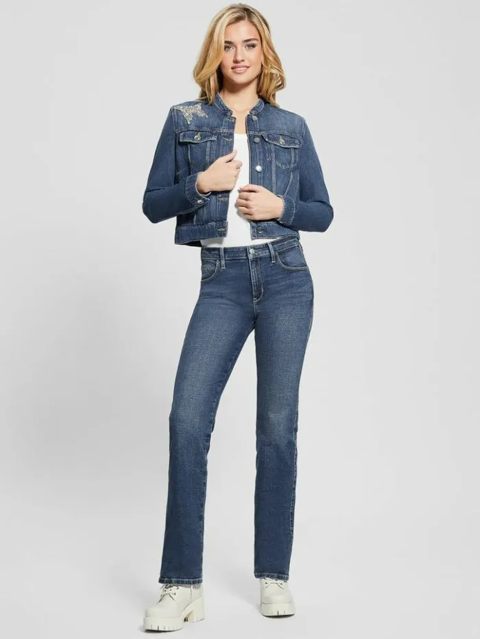 Women GUESS Jeans and Denim Eco Delya Butterfly Denim Jacket Marquee