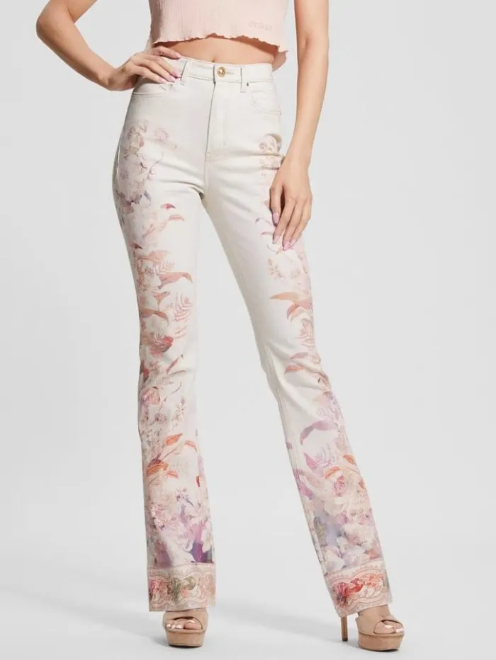Women GUESS Jeans and Denim Eco Pop 03970s Floral Print Flare Jeans Harmony W Women GUESS Jeans and Denim Eco Pop 03970s Floral Print Flare Jeans Harmony W