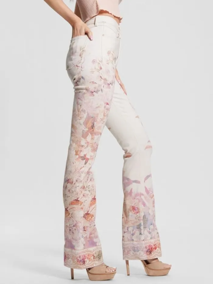 Women GUESS Jeans and Denim Eco Pop 03970s Floral Print Flare Jeans Harmony W Women GUESS Jeans and Denim Eco Pop 03970s Floral Print Flare Jeans Harmony W
