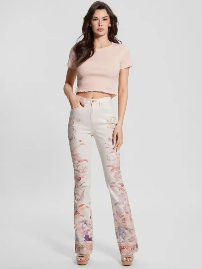 Women GUESS Jeans and Denim Eco Pop 03970s Floral Print Flare Jeans Harmony W Women GUESS Jeans and Denim Eco Pop 03970s Floral Print Flare Jeans Harmony W