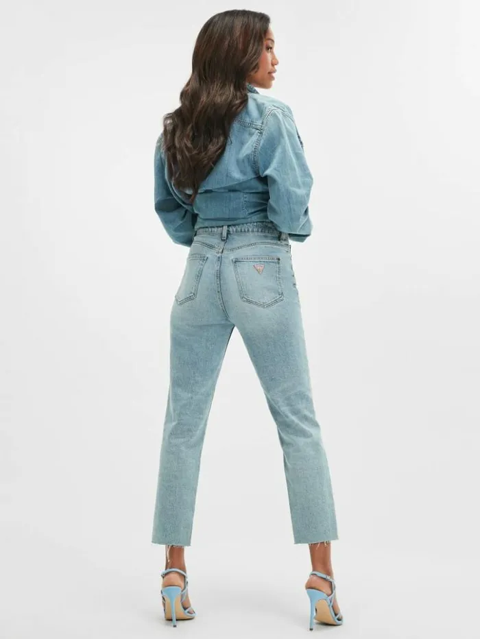 Women GUESS Jeans and Denim Eco Slim Mom Jeans Moonstone Blue