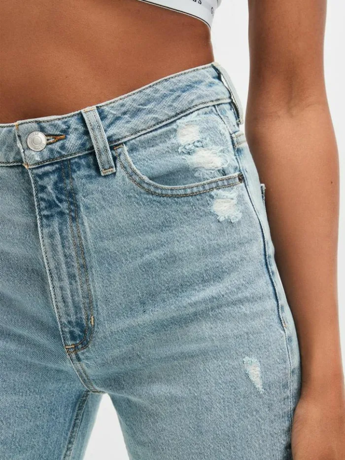 Women GUESS Jeans and Denim Eco Slim Mom Jeans Moonstone Blue