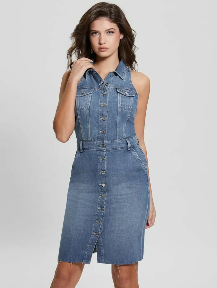 Women GUESS Jeans and Denim Eco Stacie Denim Dress Delicate