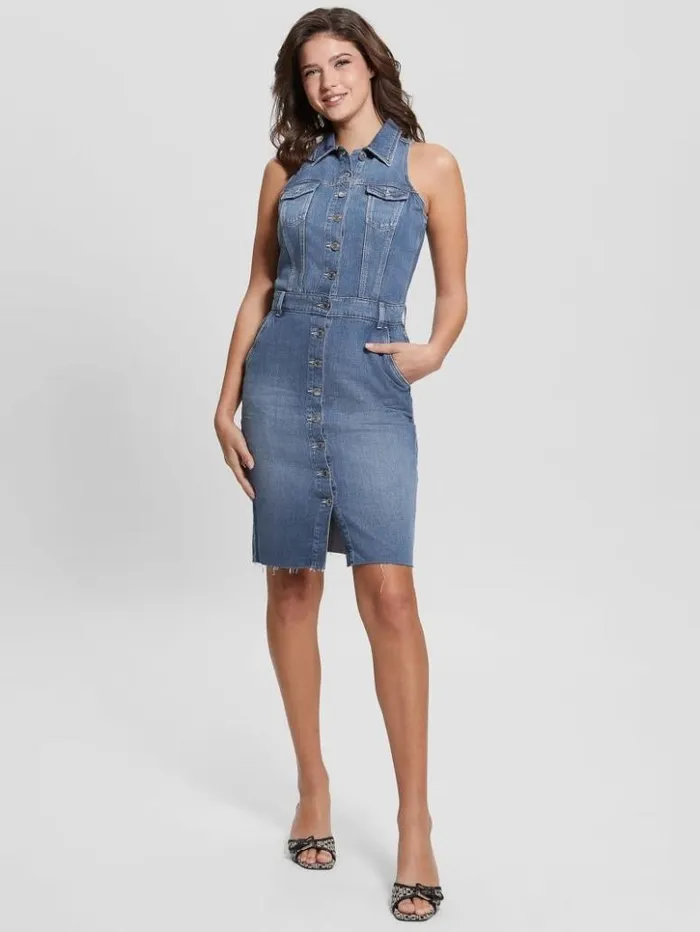 Women GUESS Jeans and Denim Eco Stacie Denim Dress Delicate