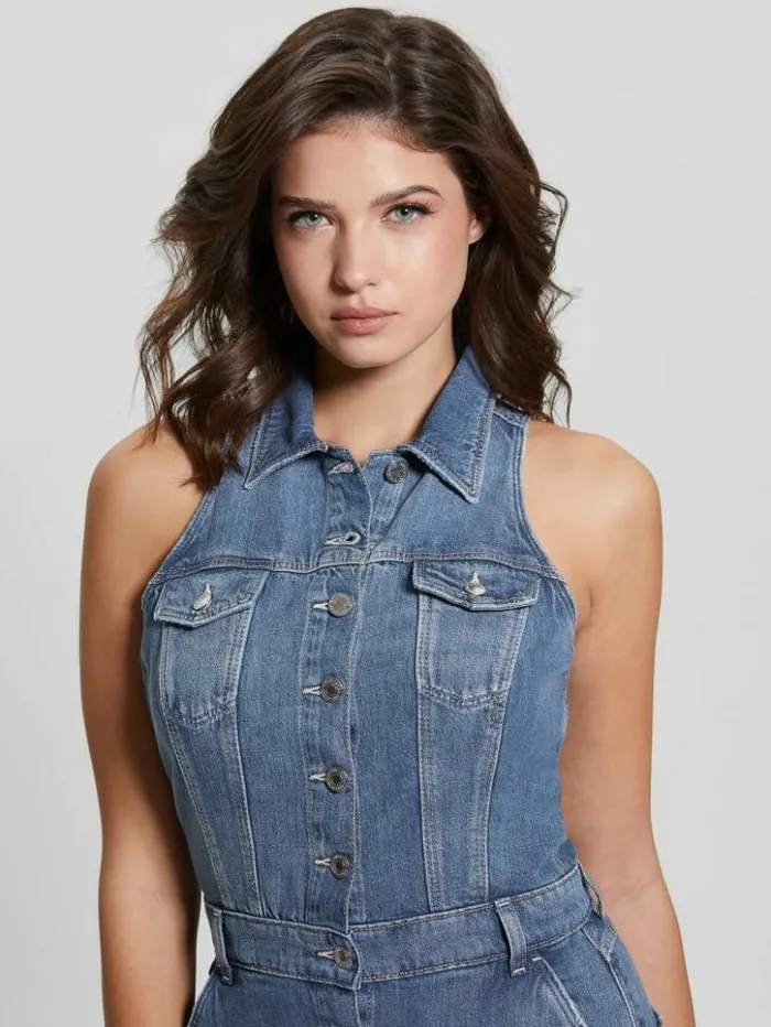 Women GUESS Jeans and Denim Eco Stacie Denim Dress Delicate