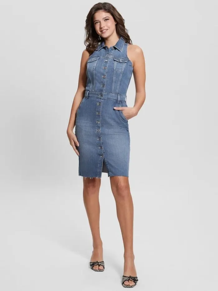 Women GUESS Jeans and Denim Eco Stacie Denim Dress Delicate