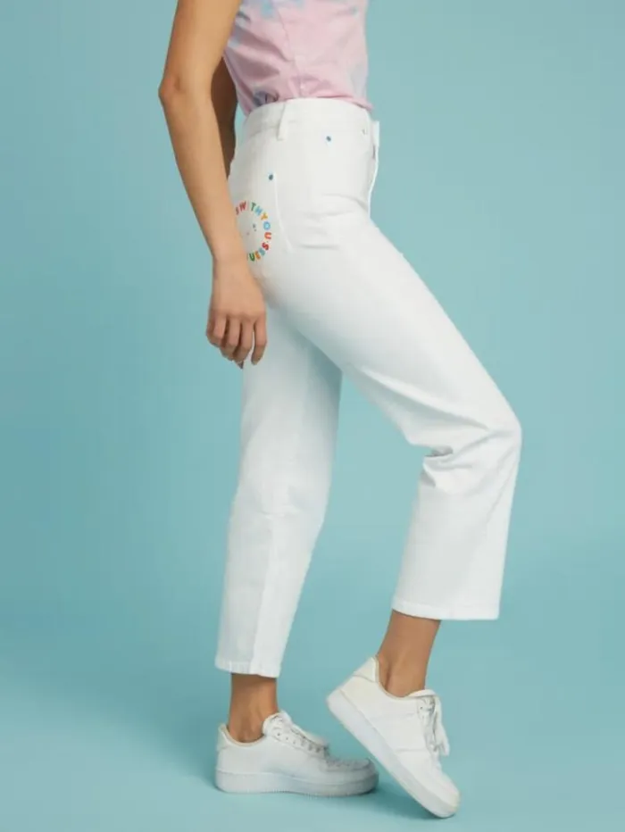 Women GUESS Jeans and Denim FriendsWithYou Super HighRise Jeans Pure White