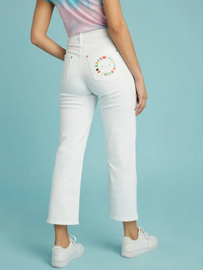 Women GUESS Jeans and Denim FriendsWithYou Super HighRise Jeans Pure White