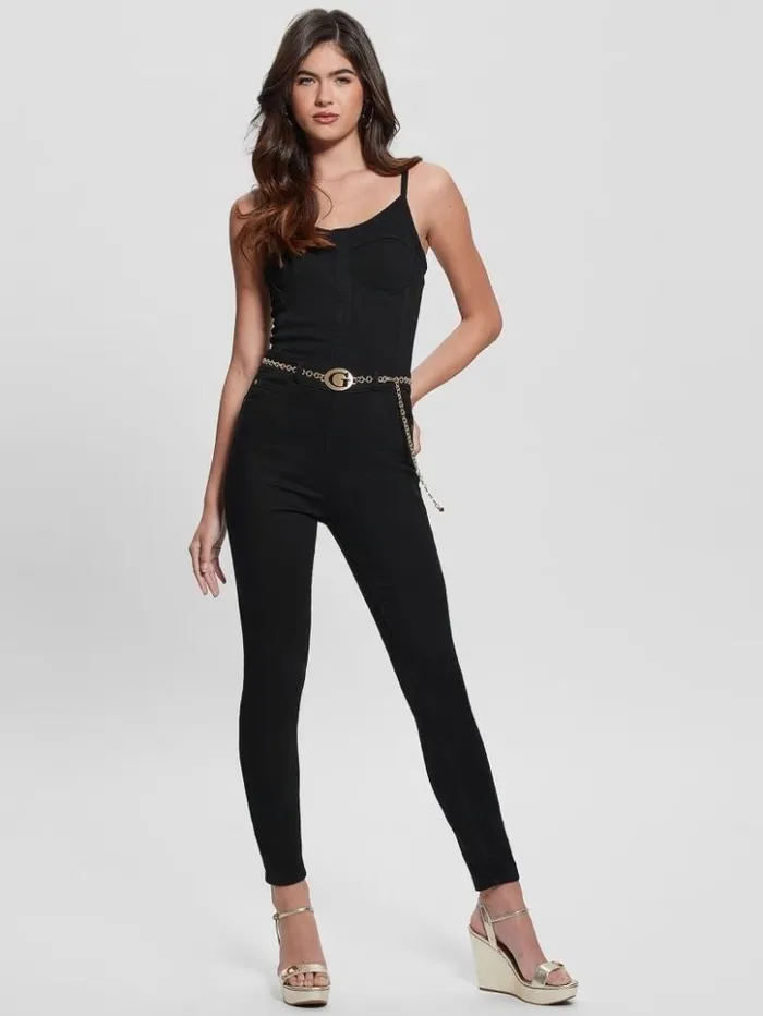 Women GUESS Jeans and Denim GBelt Denim Jumpsuit Tint yel
