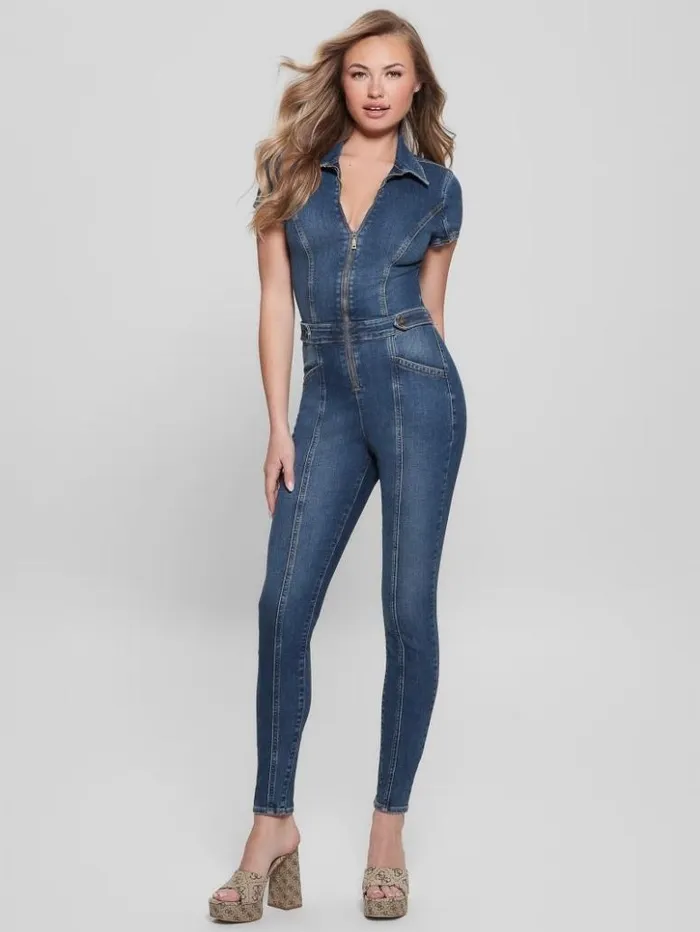 Women GUESS Jeans and Denim Gemma Denim Jumpsuit Blue Spirit